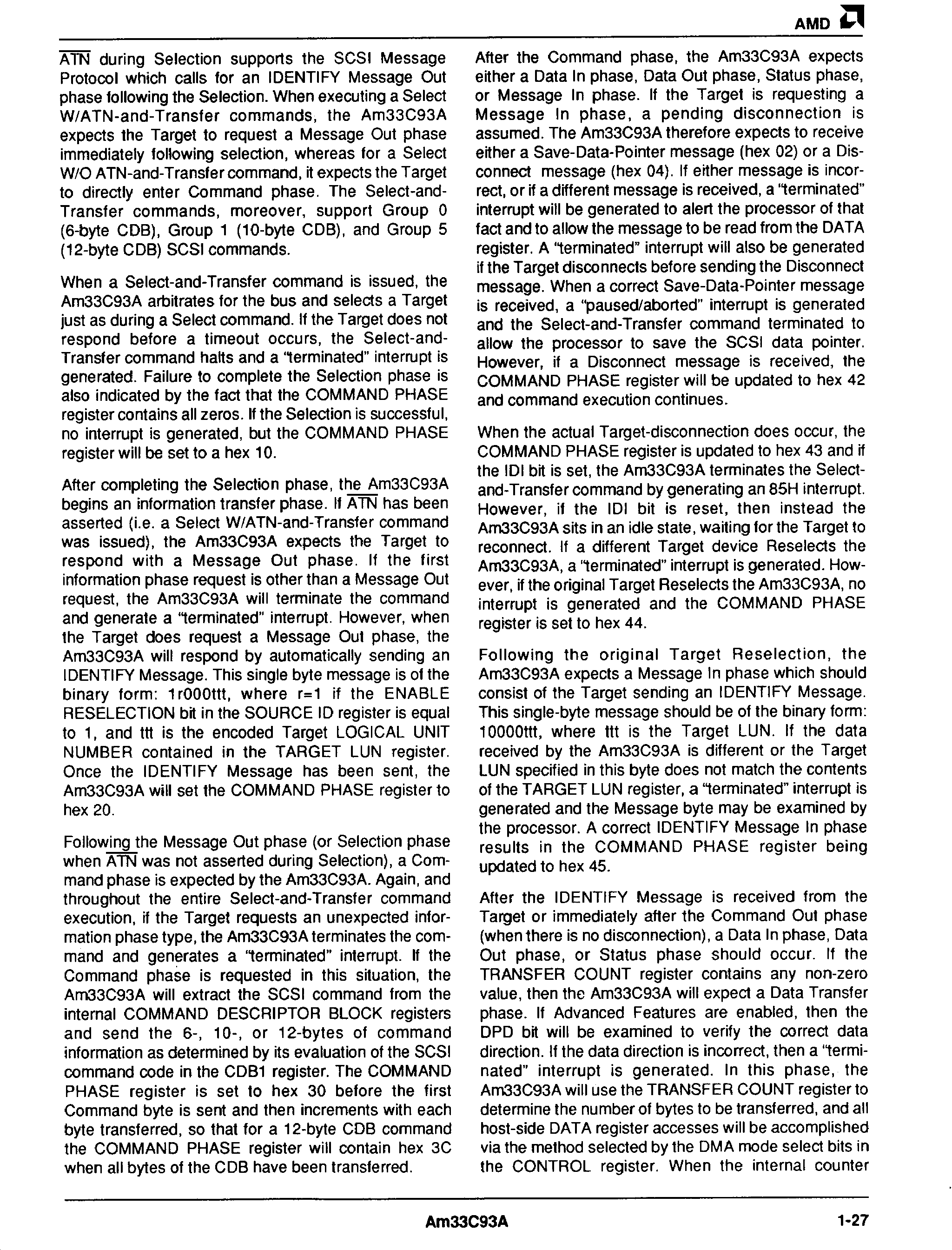 AMD AM33C93A-16KC/W for sale