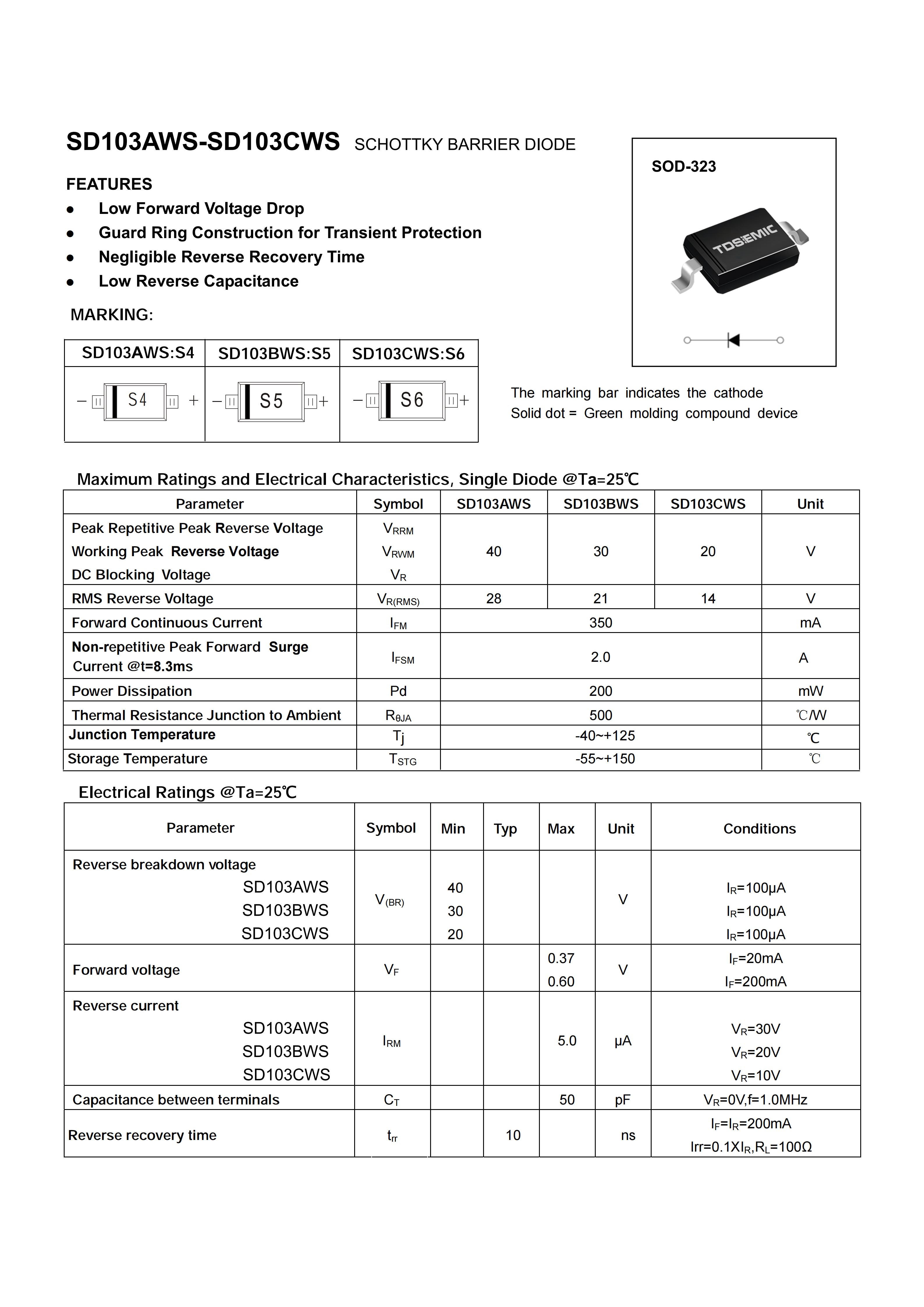 TDSEMIC SD103AWS S4-TD(0.35) for sale