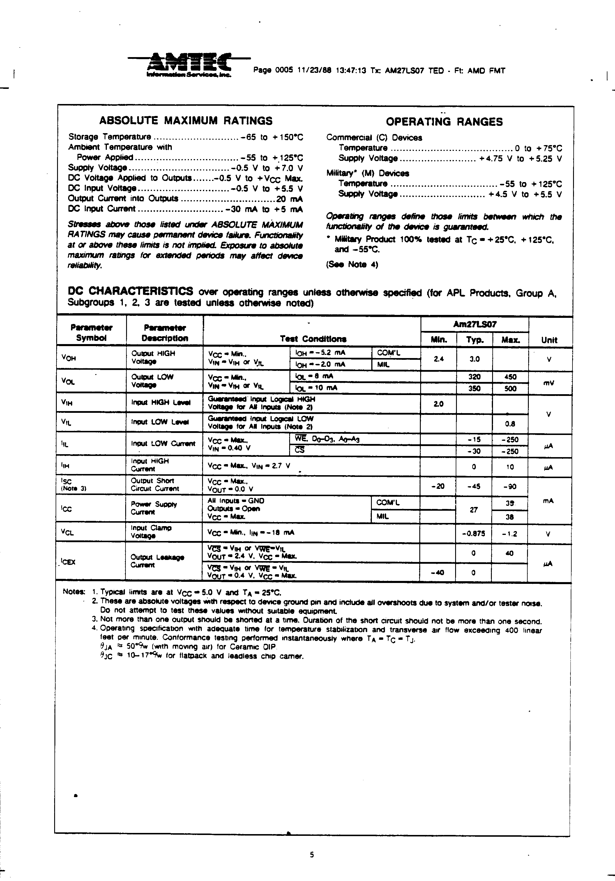 Rochester Electronics AM27LS07PC for sale