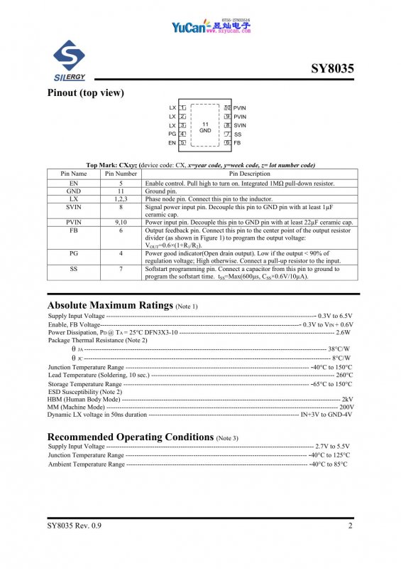 Silergy SY8035DBC index 2
