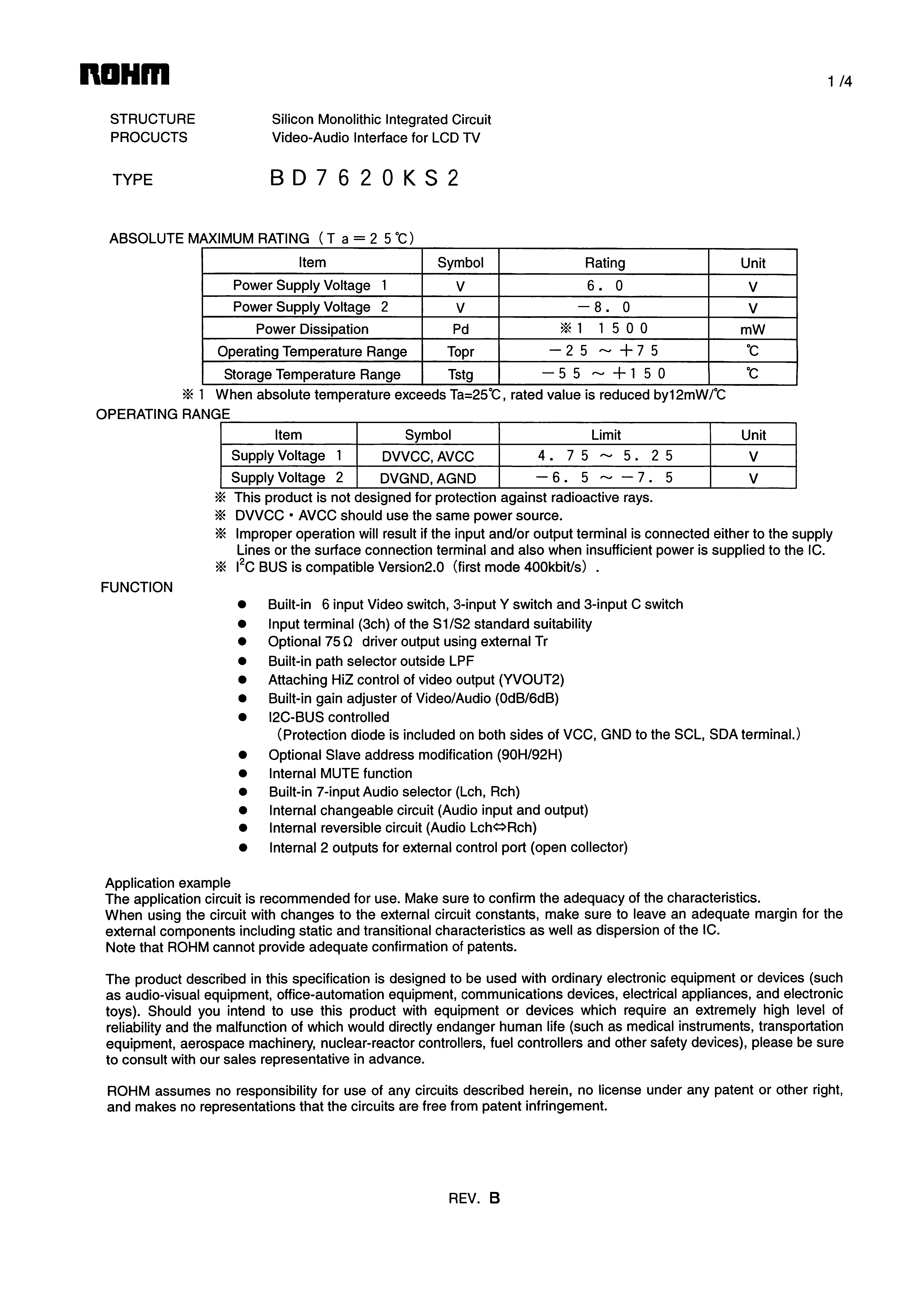 ROHM BD7620KS2 for sale