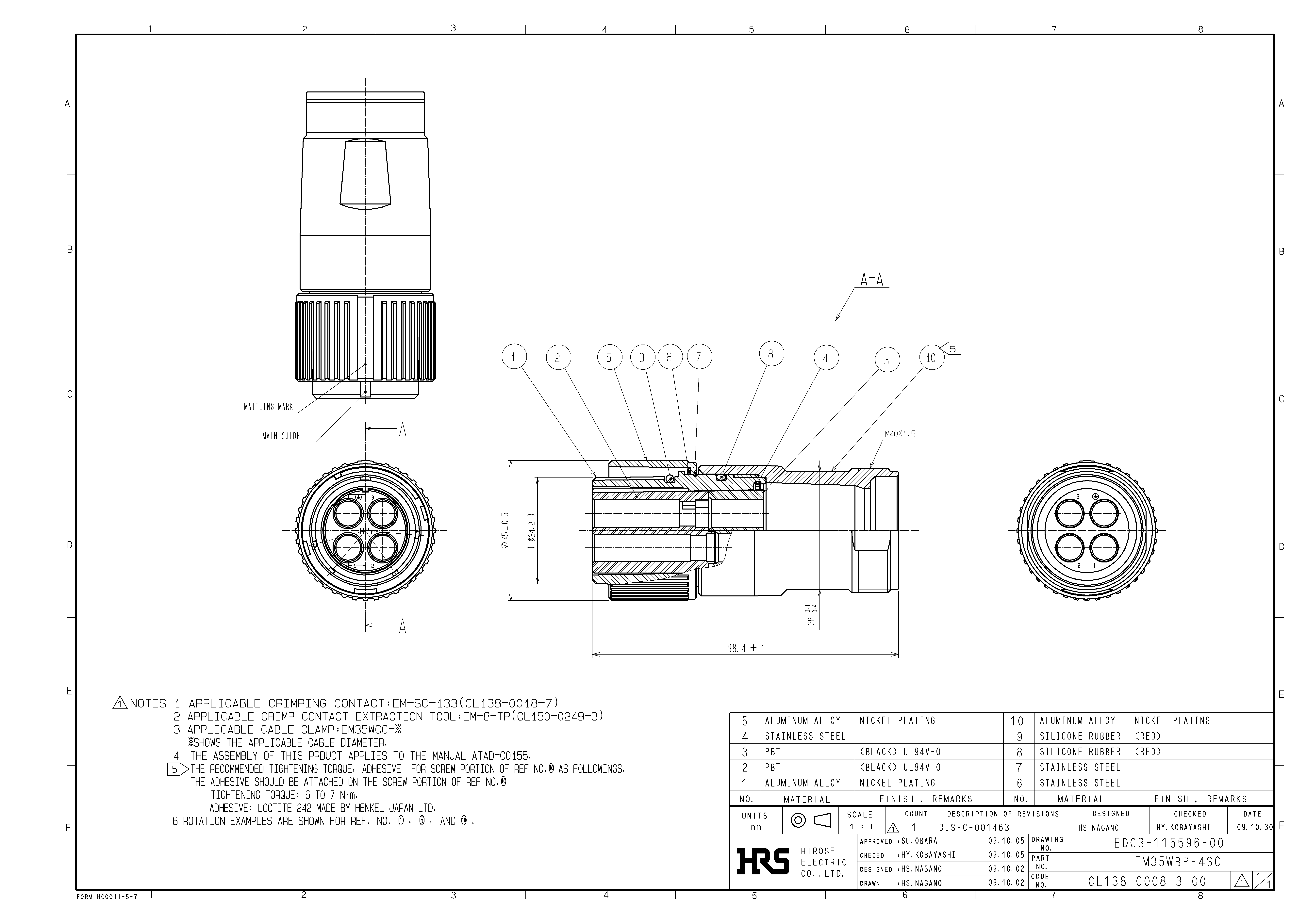 HRS EM35WBP-4SC for sale