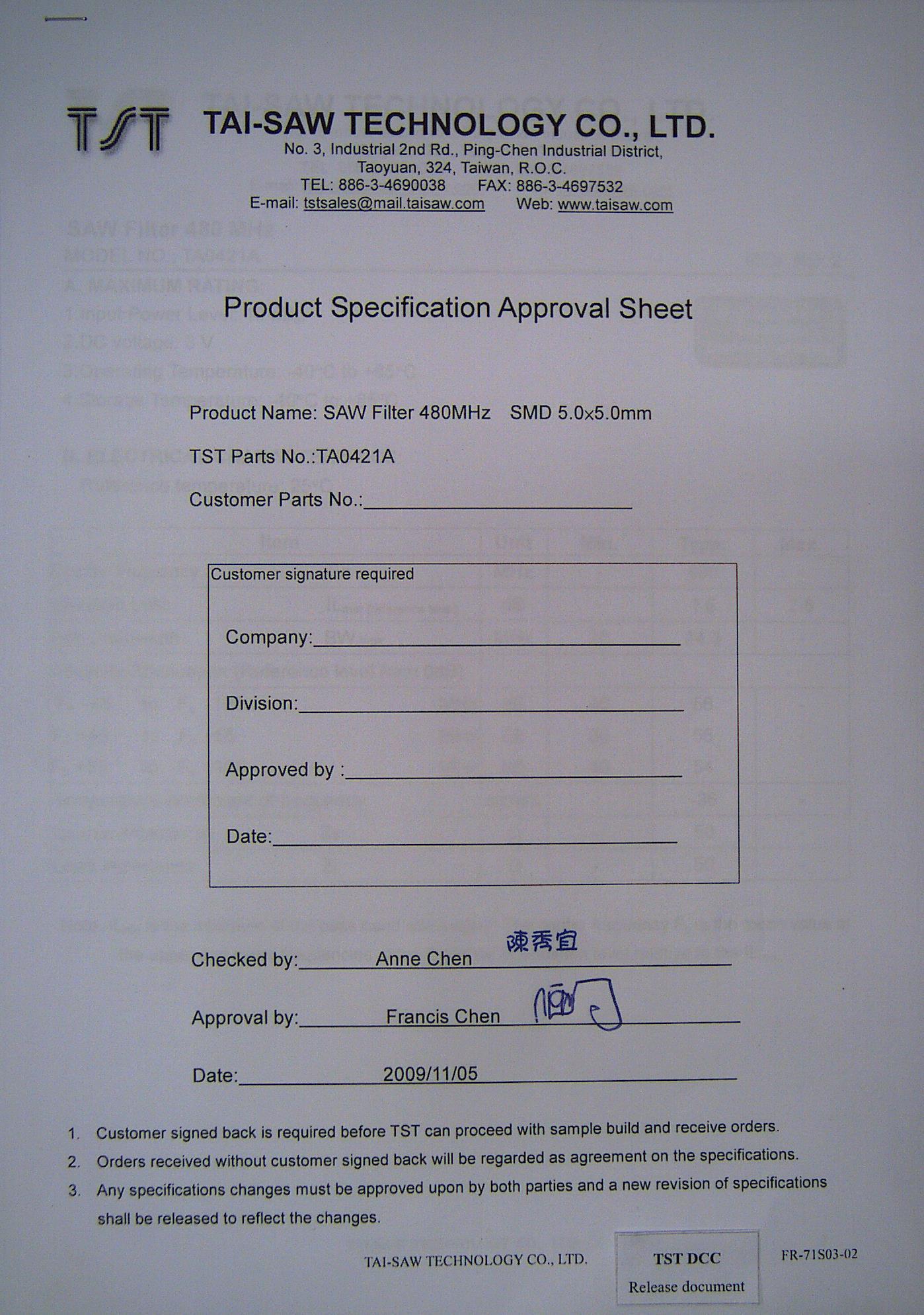 TST TA0421A for sale