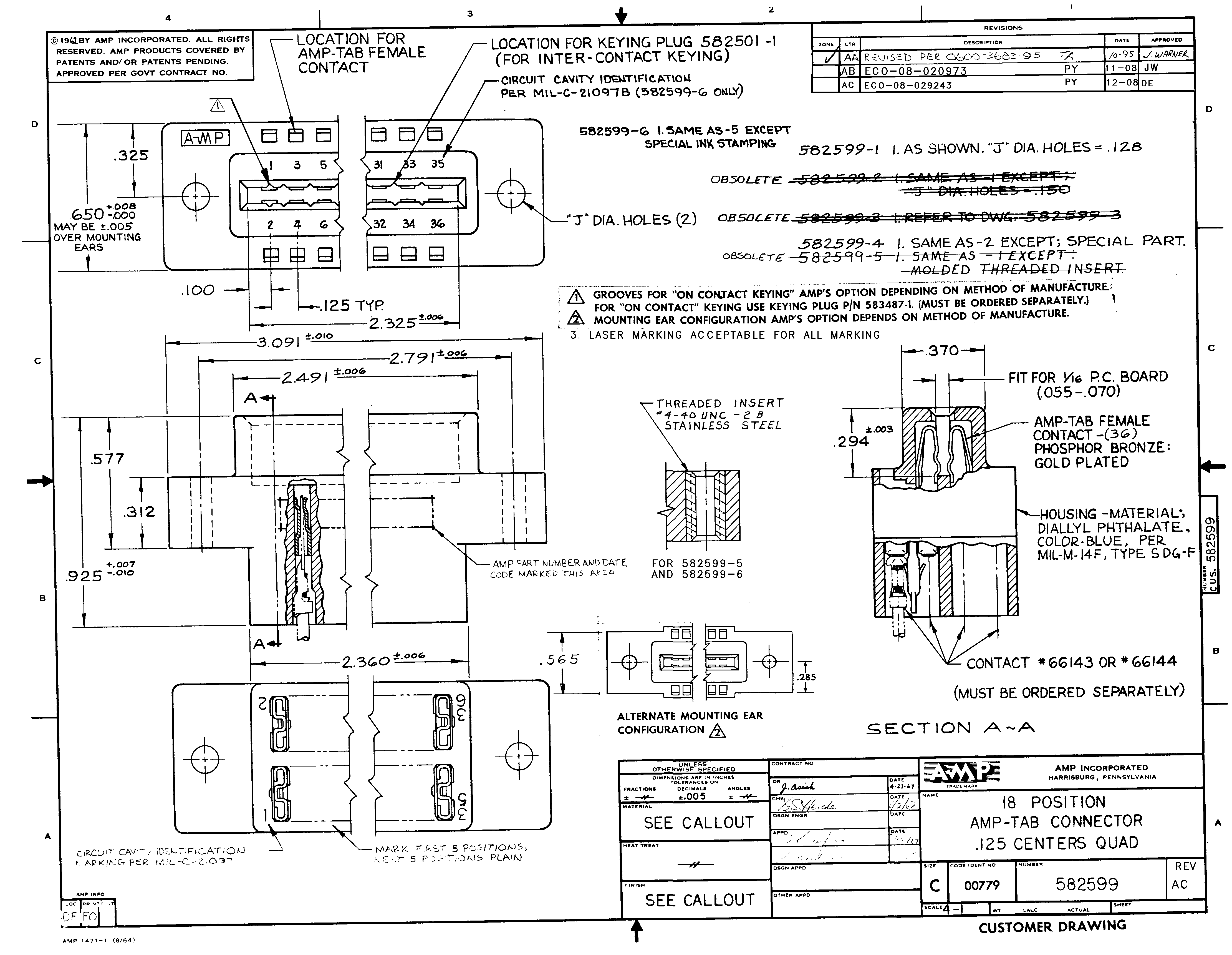 TE Connectivity 582599-6 for sale