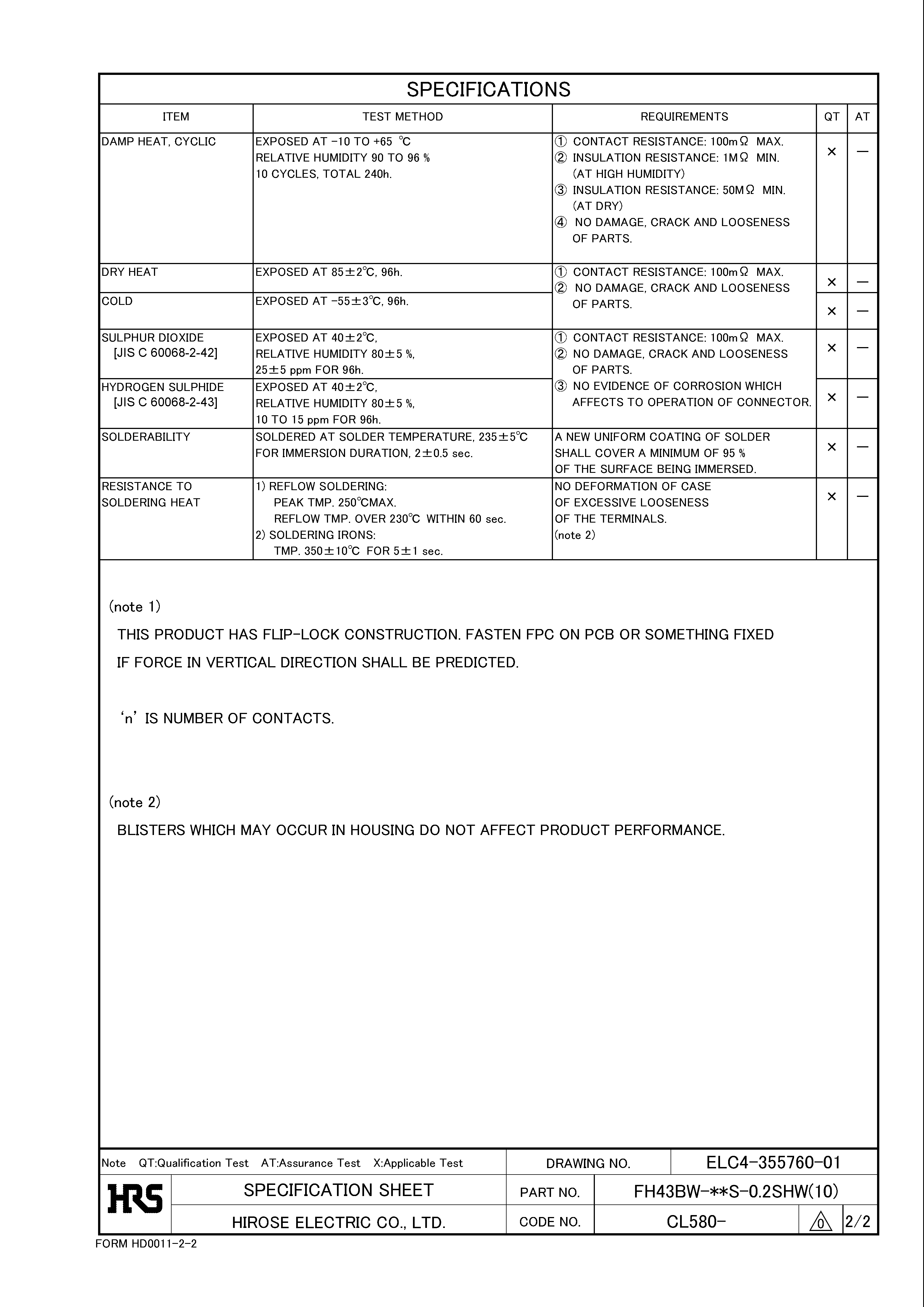 HRS FH43BW-31S-0.2SHW(10) for sale