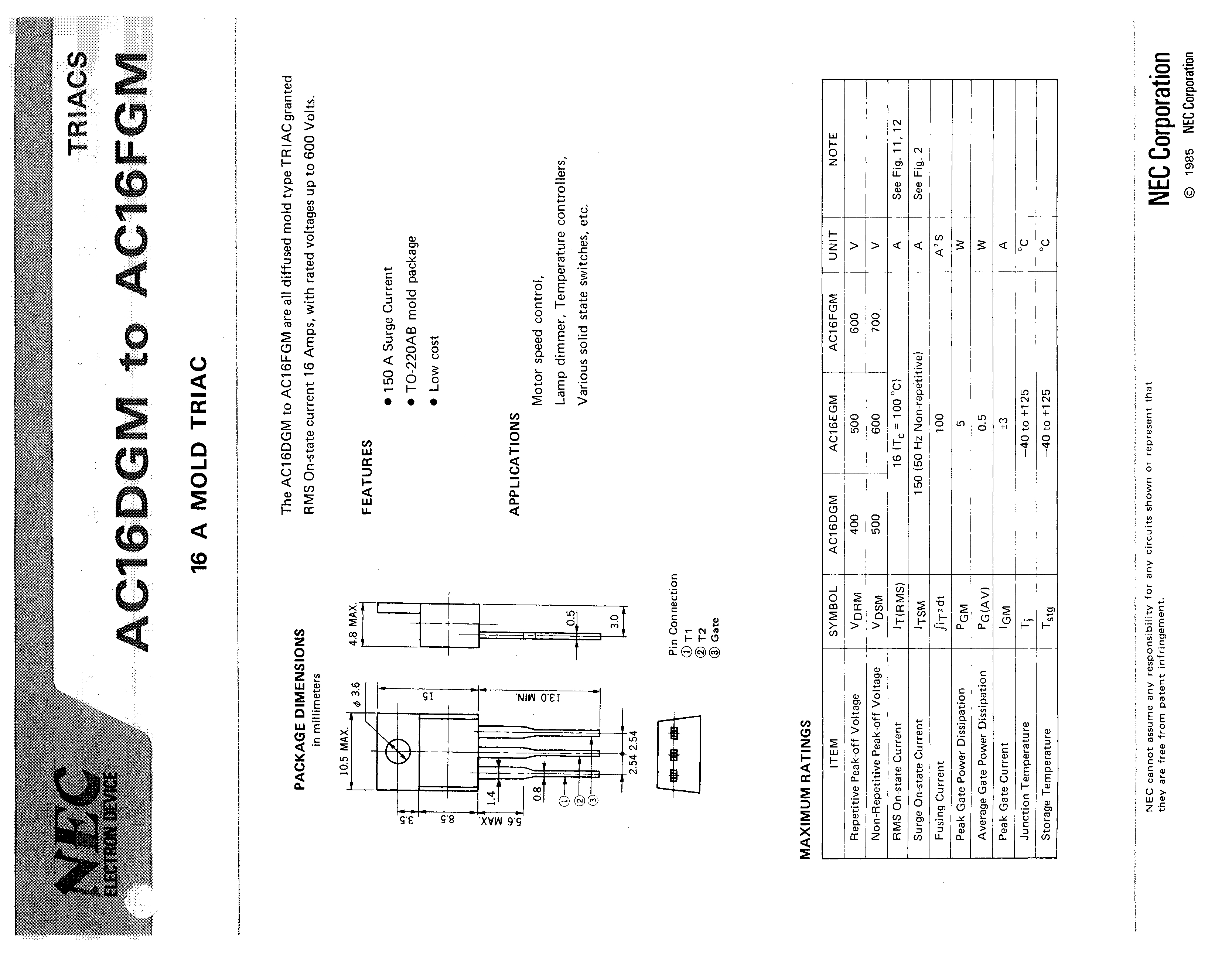 RENESAS AC16DGM-AZ for sale
