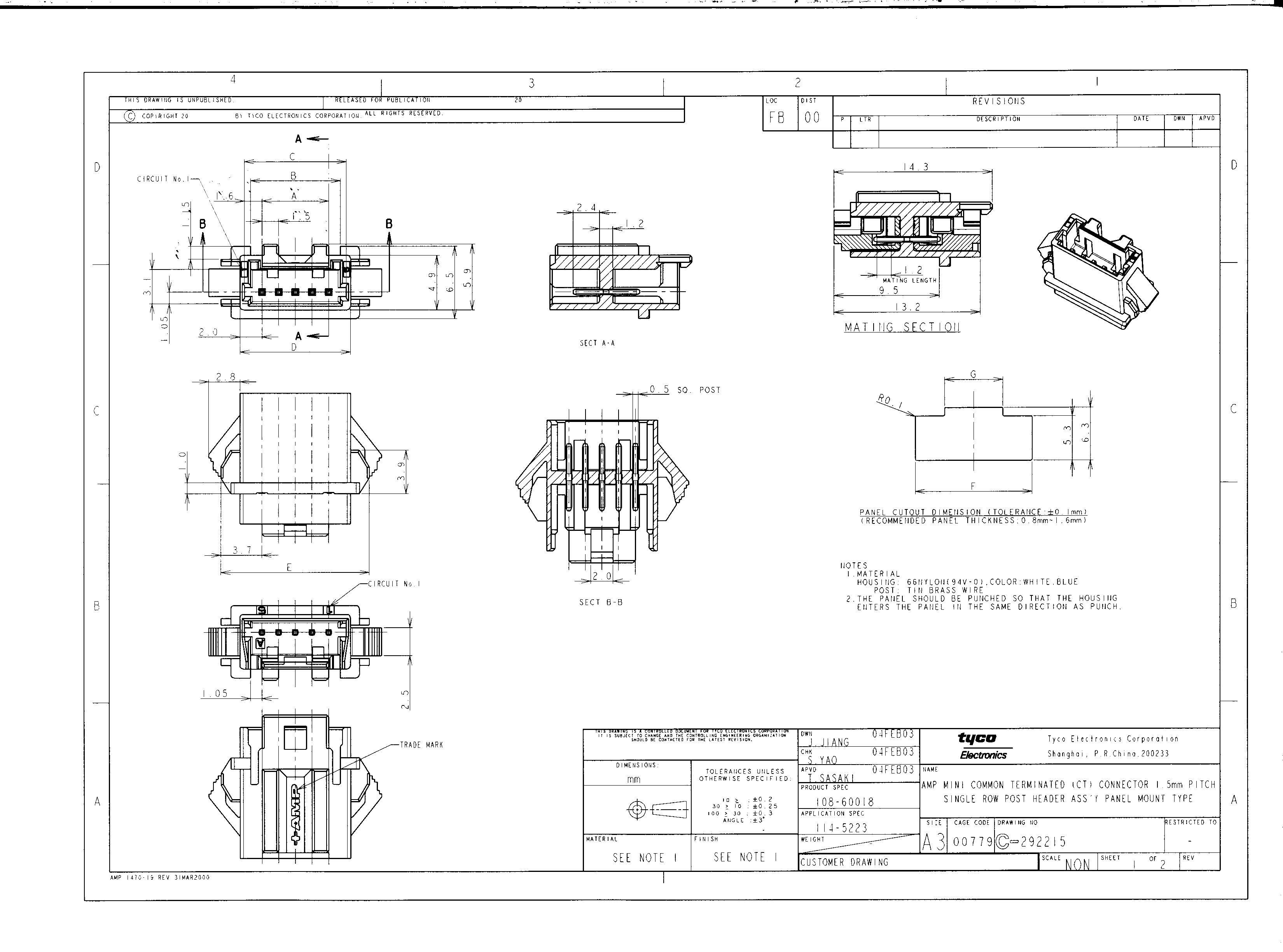 TE Connectivity 5-292215-3 for sale