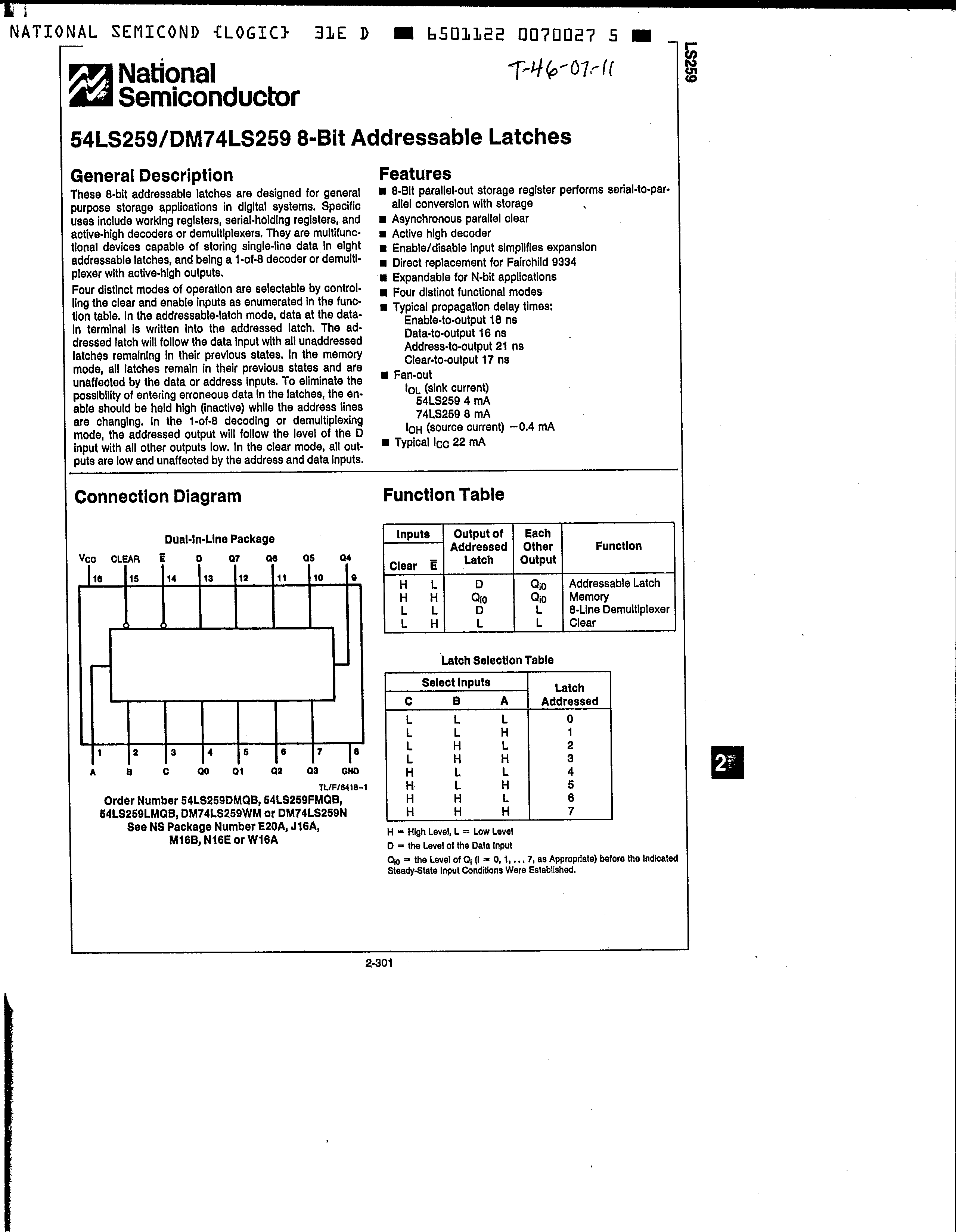 Rochester Electronics 54LS259B/BEA for sale