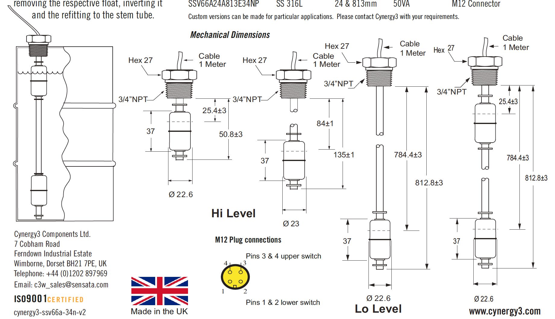 Sensata SSV66A24A813E34NP for sale