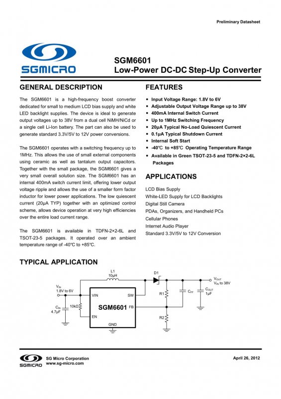 SGMICRO SGM6601YTN5G/TR index 1