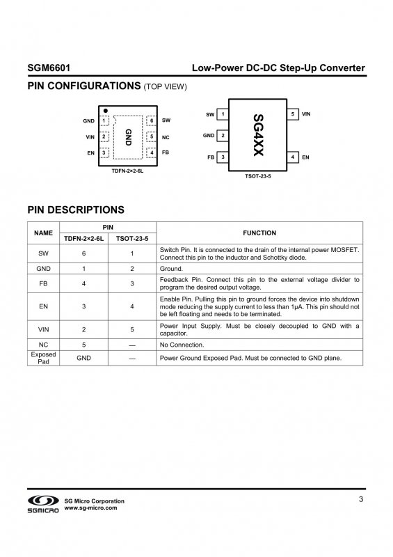 SGMICRO SGM6601YTN5G/TR index 3
